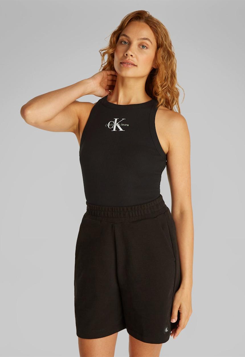Calvin Klein - Monologo rib tank top - black