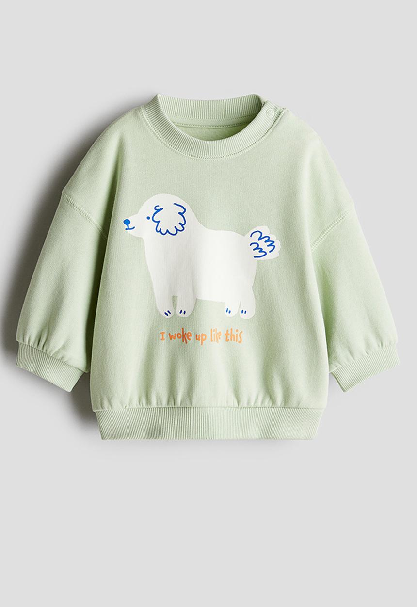 H&M - Printed sweatshirt - mint green dog