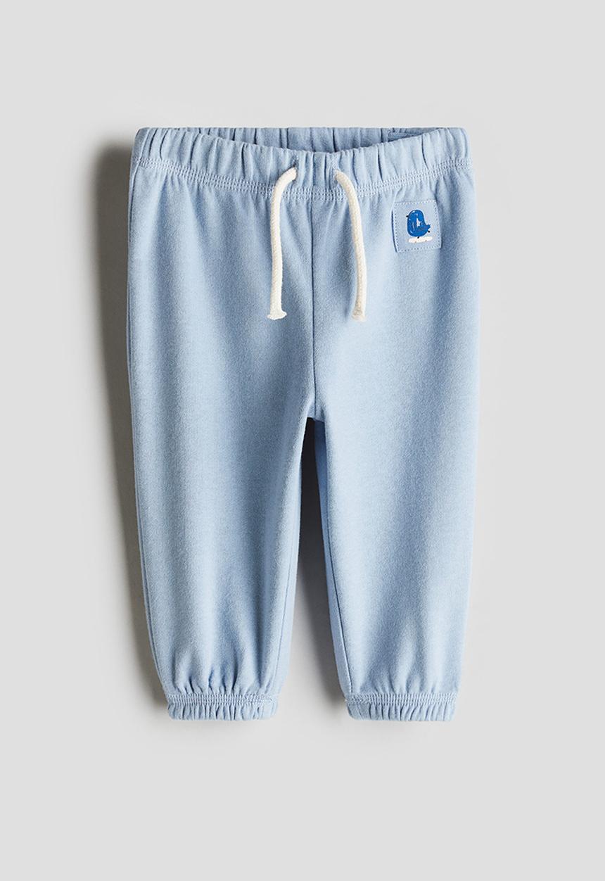 H&M - Cotton joggers - light dusty blue bird