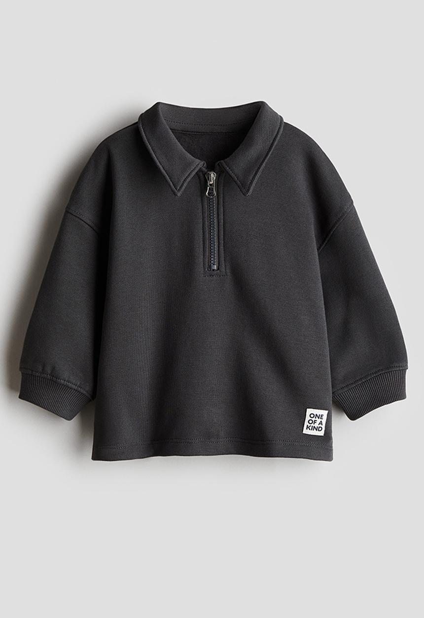 H&M - Zip-top polo shirt - dark grey