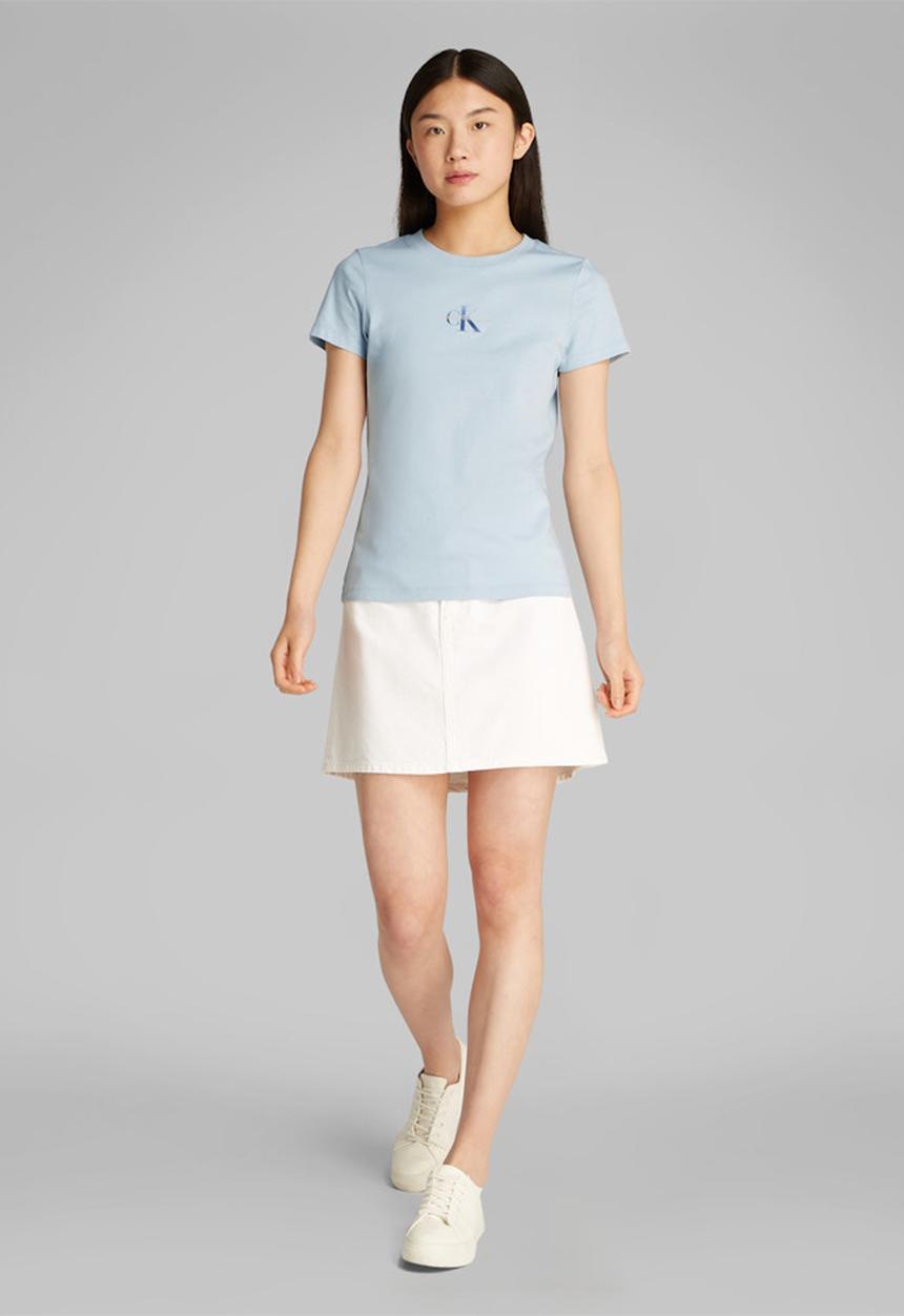Calvin Klein - Gradient monologo slim tee - blue