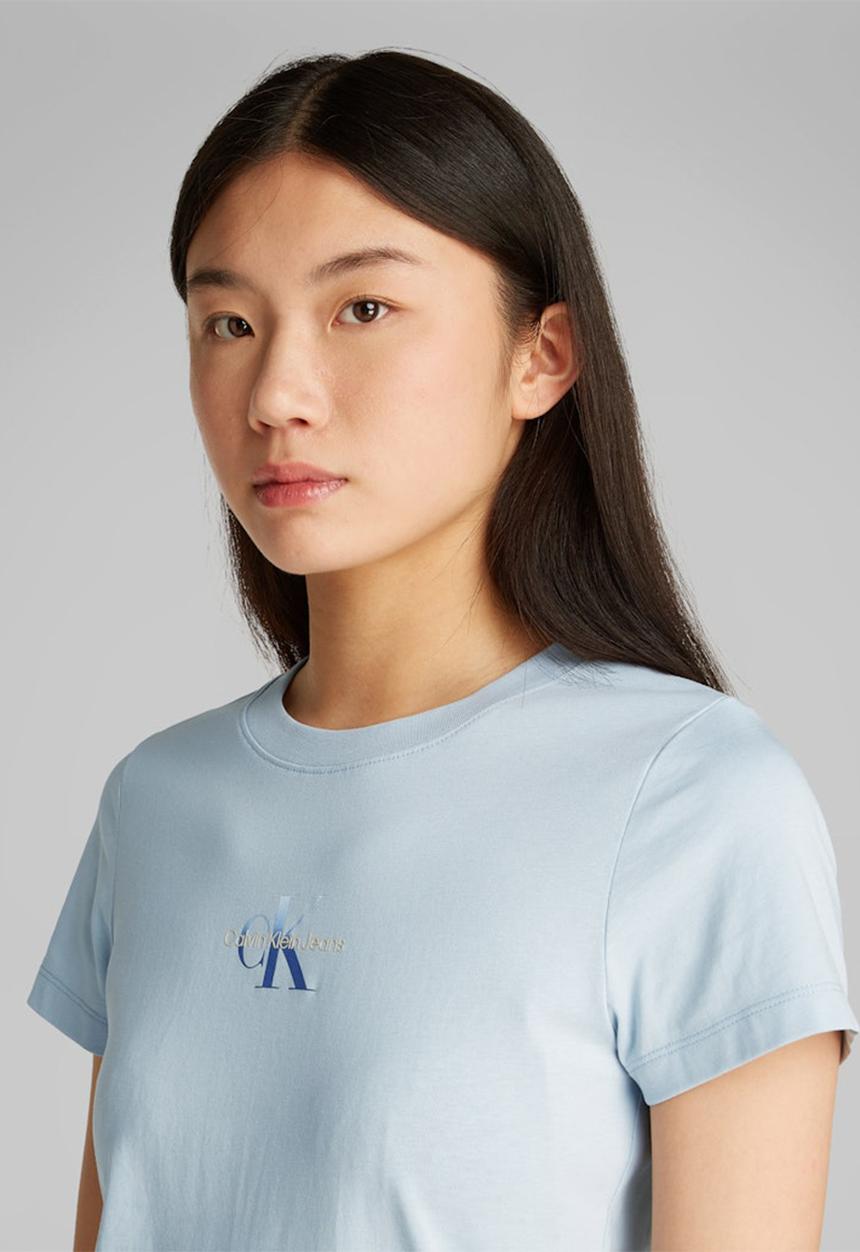 Calvin Klein - Gradient monologo slim tee - blue