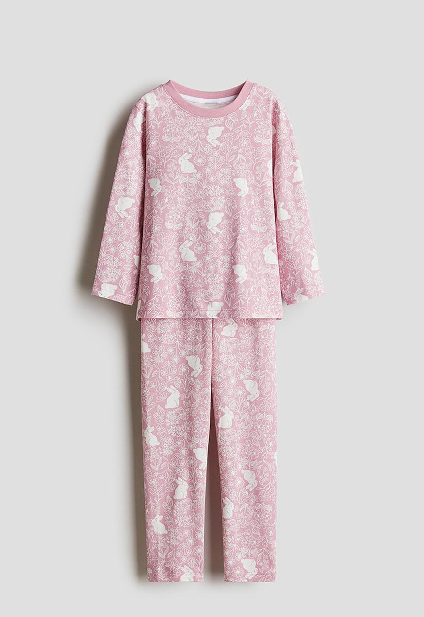 H&M - Printed cotton pyjamas - pink & bunnies