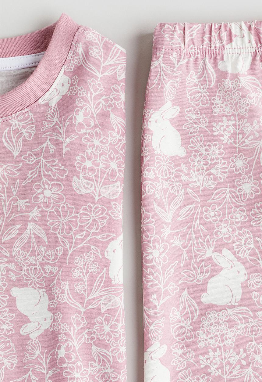 H&M - Printed cotton pyjamas - pink & bunnies