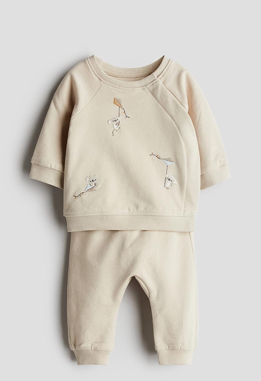 H&M - 2 piece cotton sweatshirt set - beige koalas