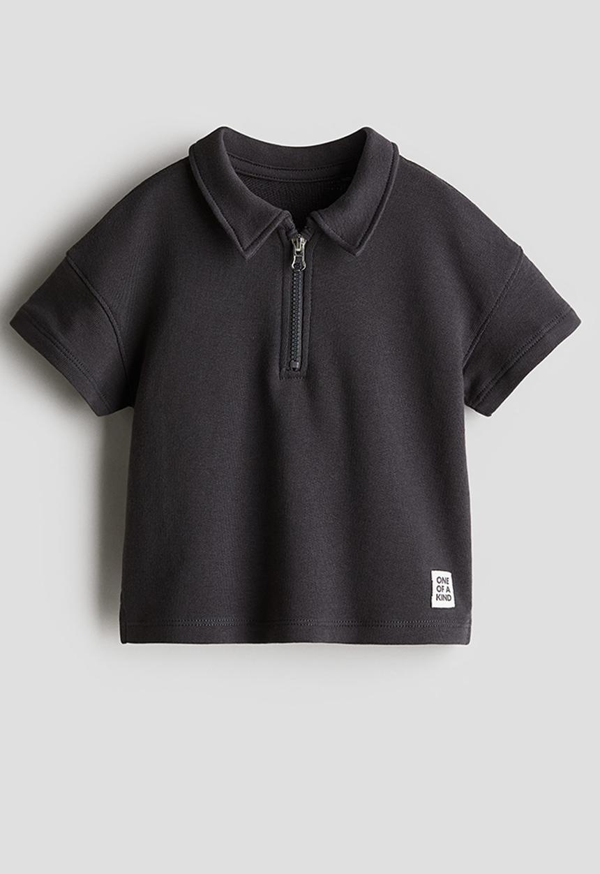 H&M - Sweatshirt zip-top polo shirt - dark grey