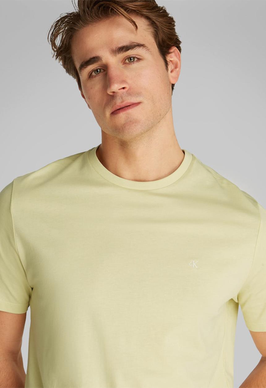 Calvin Klein - Short sleeve Smooth Cttn Solid Crewnk Tee - Hay