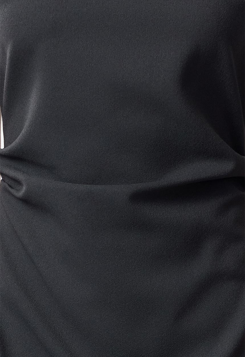 Trendyol - A-line cowl neck midi crepe woven dress  - anthracite