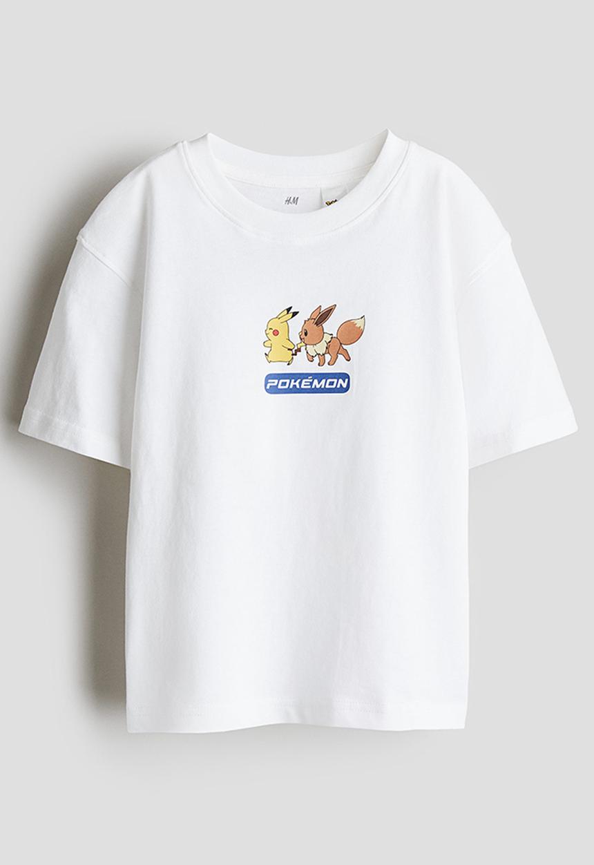 H&M - Printed t-shirt - white pokémon