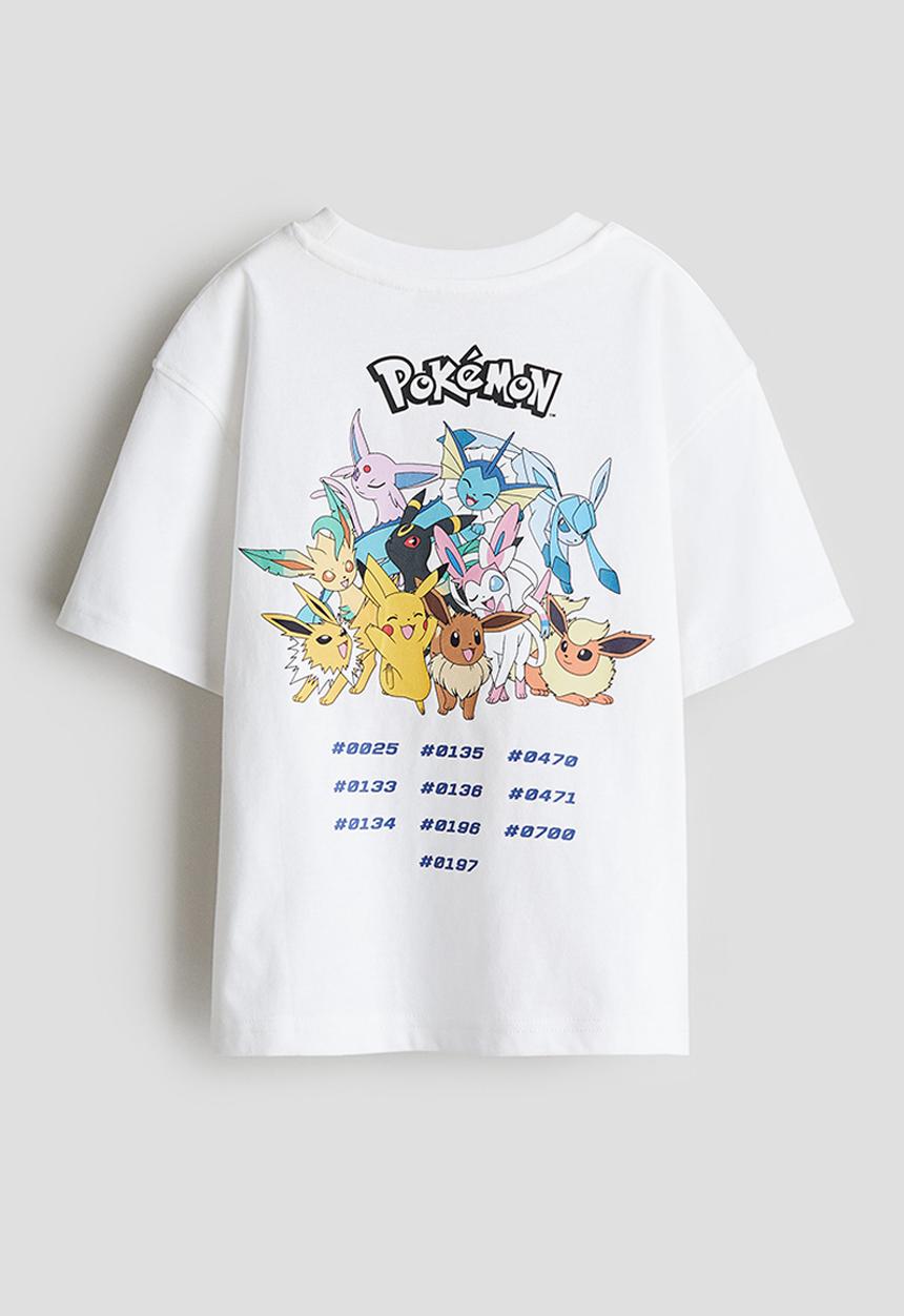 H&M - Printed t-shirt - white pokémon