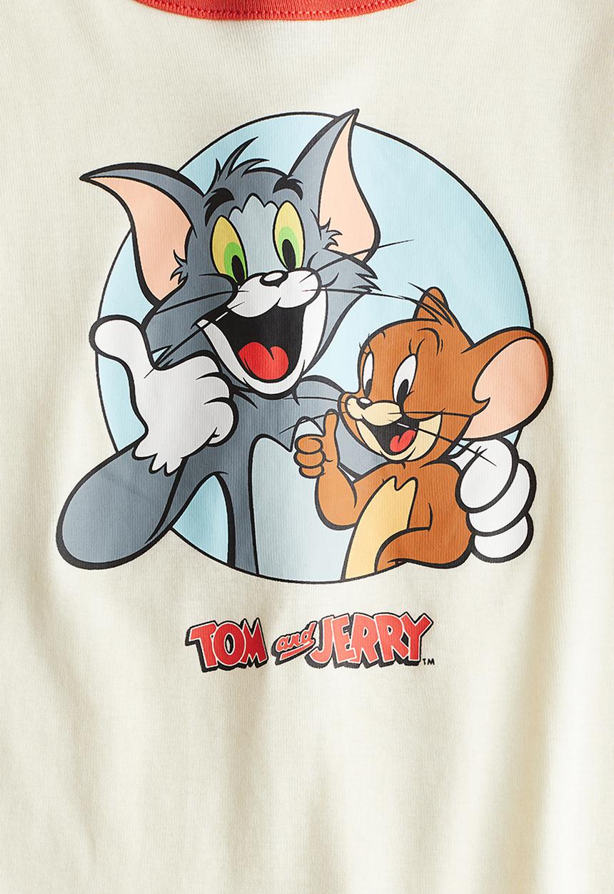H&M - Print-motif t-shirt - light yellow tom and jerry
