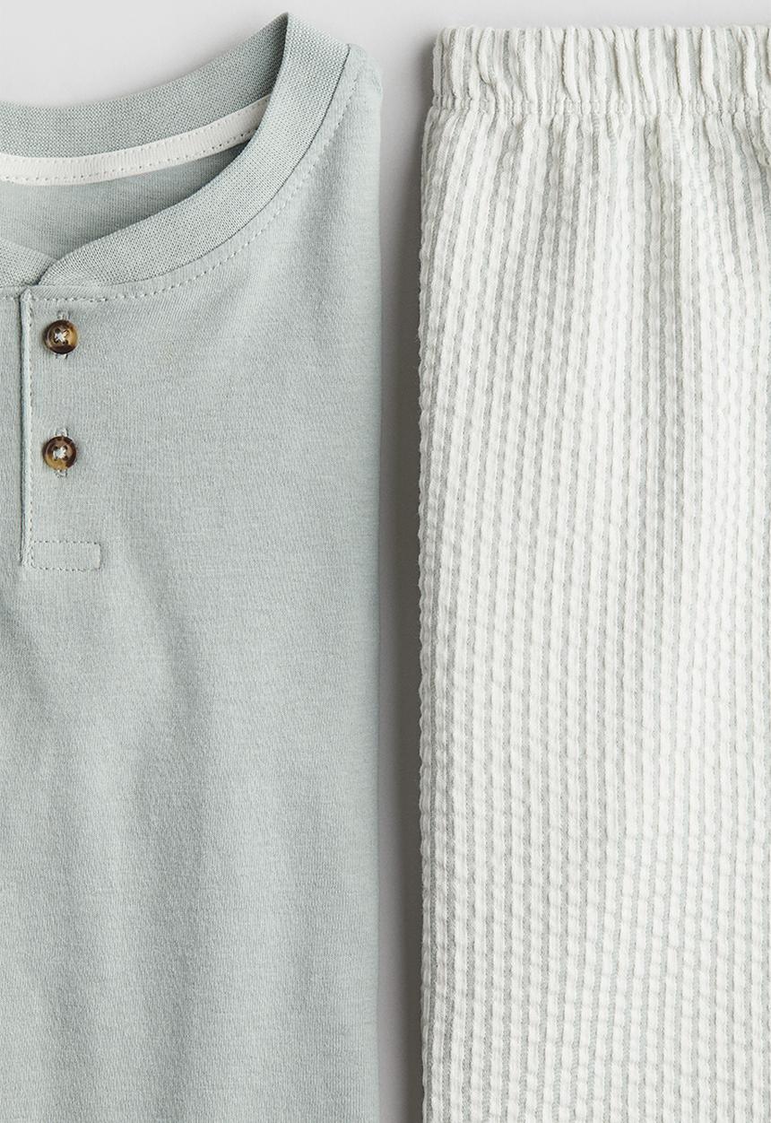 H&M - Pyjamas - light dusty green striped 