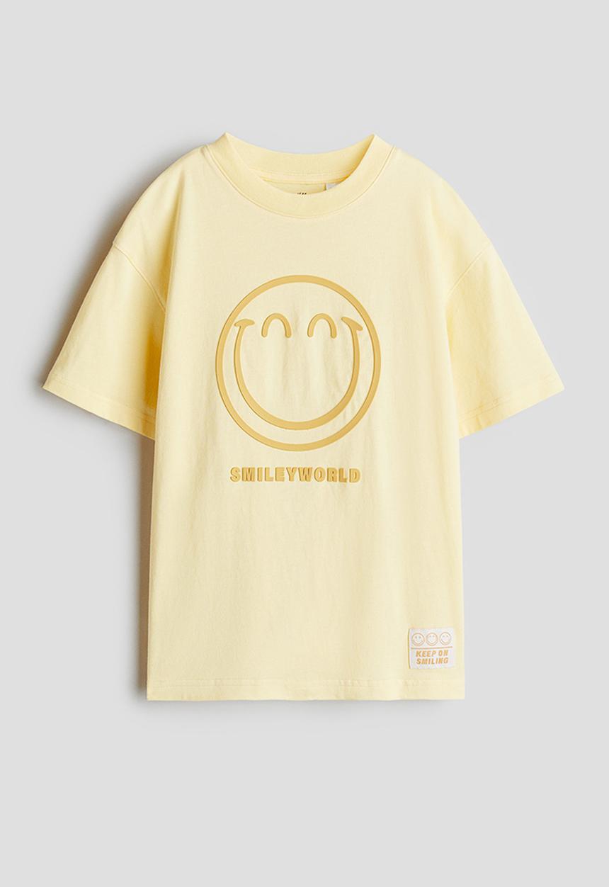 H&M - Oversized printed t-shirt - yellow smileyworld®