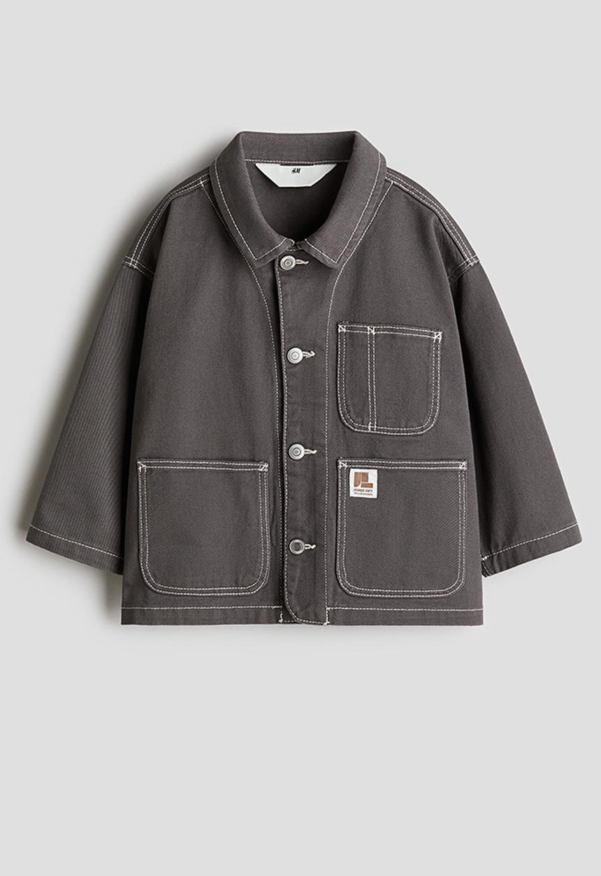 H&M - Cotton twill shacket - dark grey