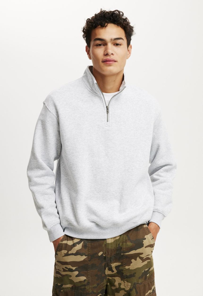 Cotton On - 1/4 Zip Fleece - Grey Marle