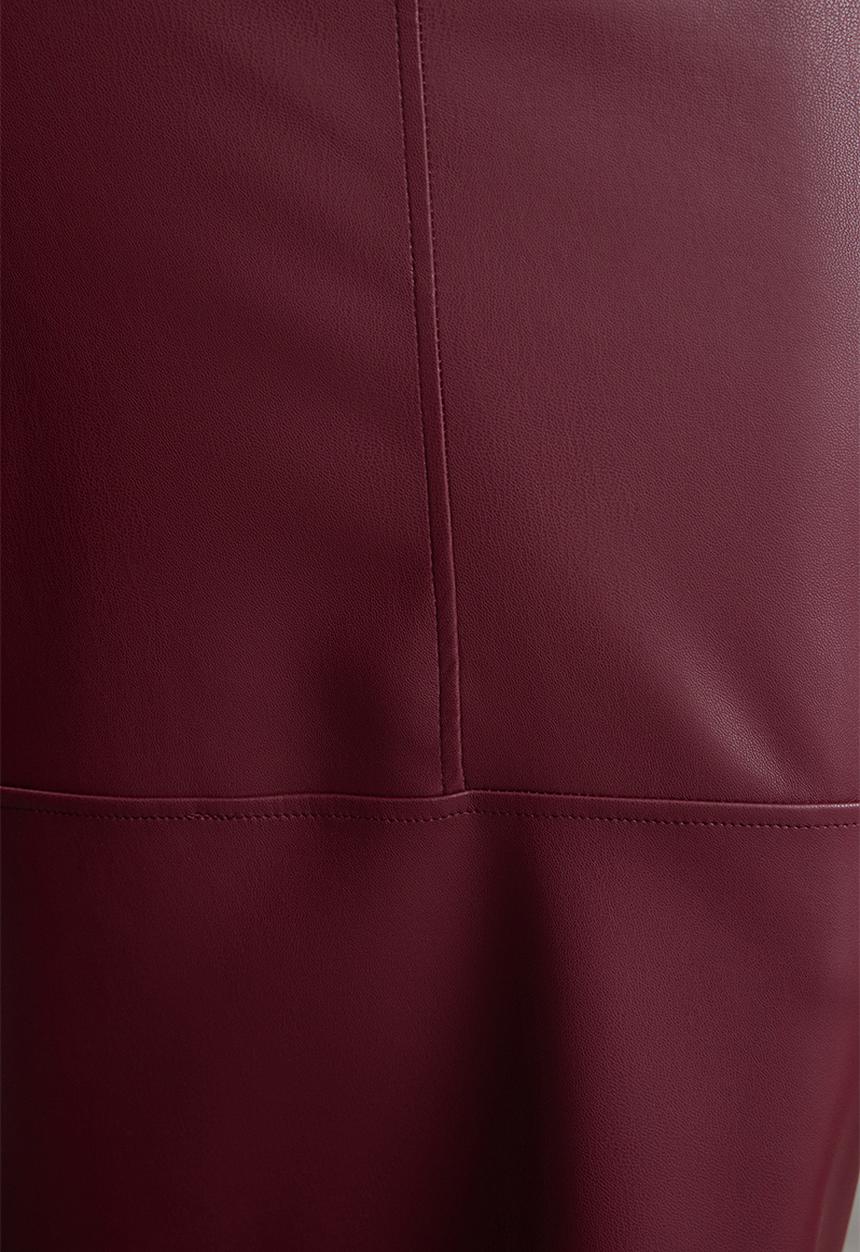 Trendyol - Red high waist pencil skirt with fitted slit  - burgundy