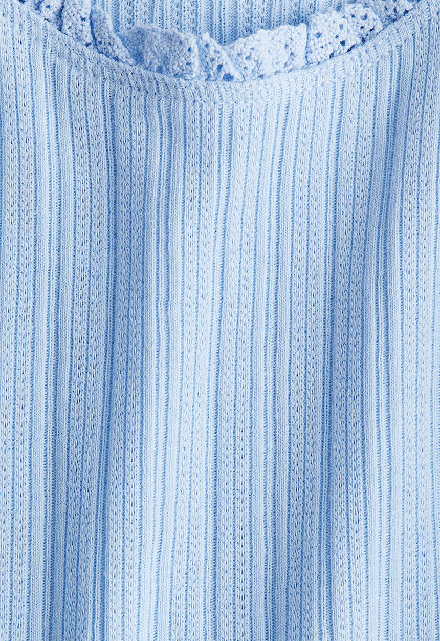 H&M - Lace-trimmed vest top - light blue 