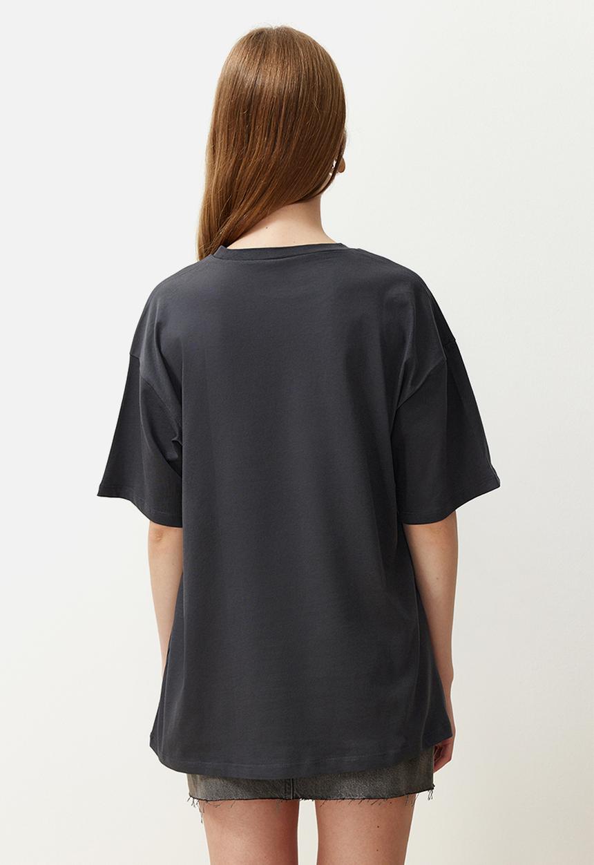 Trendyol - Crew neck oversize wide knitted t-shirt - anthracite