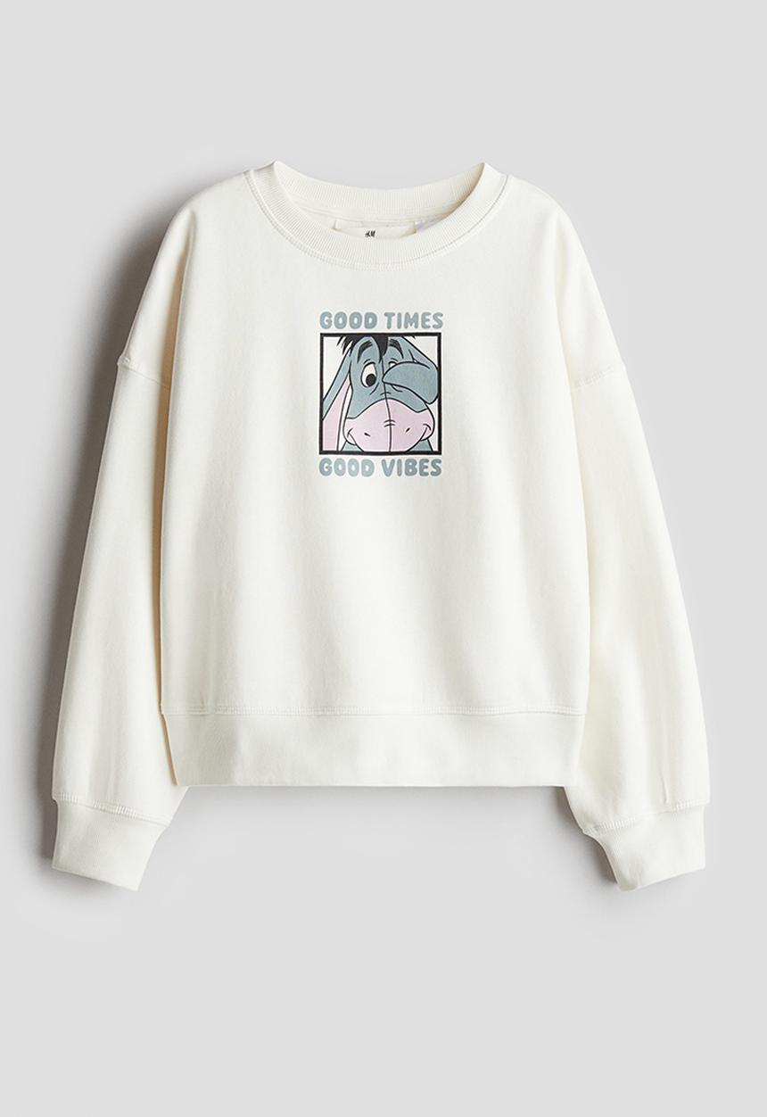 H&M - Print-motif sweatshirt - white winnie the pooh