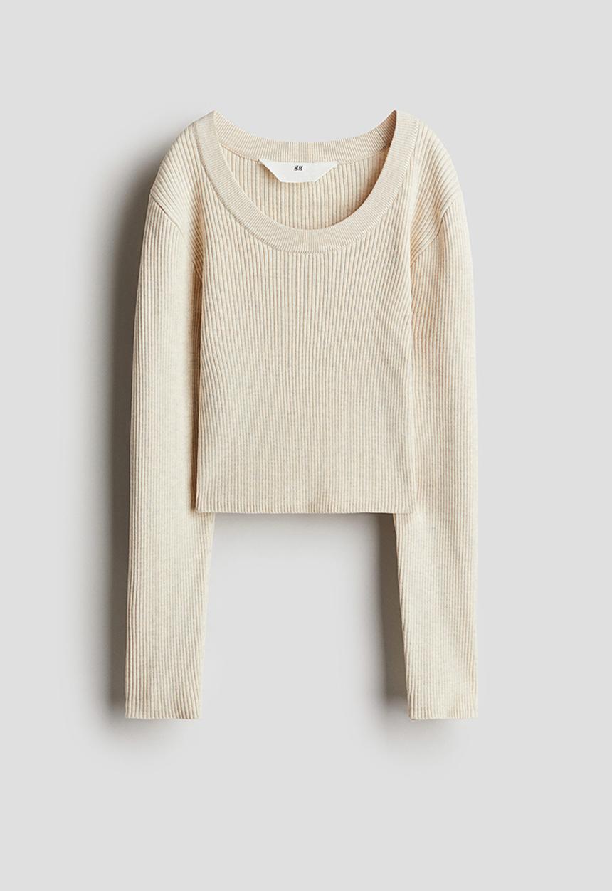 H&M - Rib-knit jumper - light beige