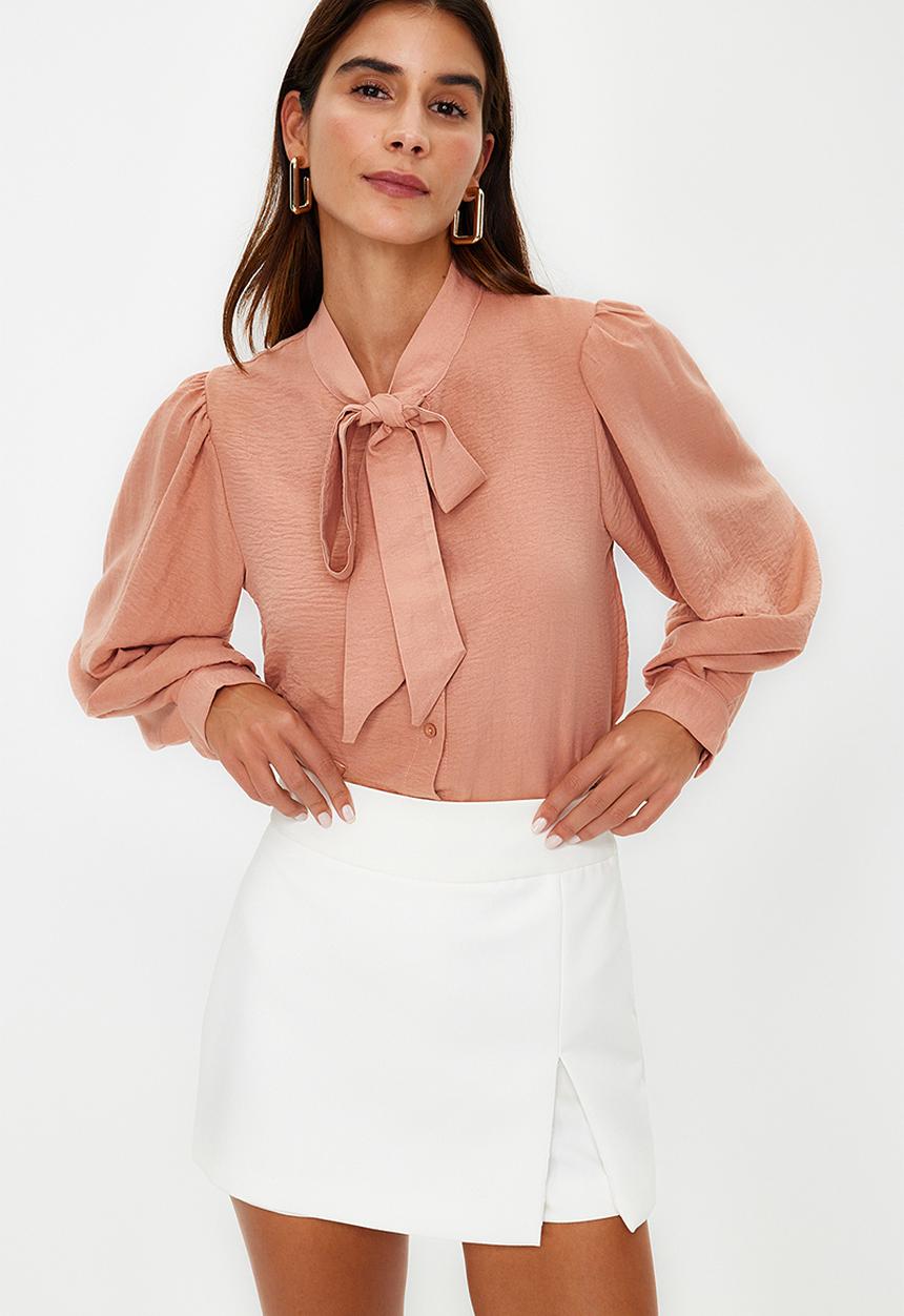 Trendyol - Scarf woven shirt - rose