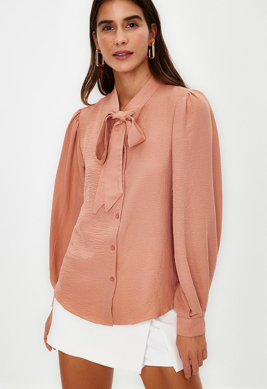 Trendyol - Scarf woven shirt - rose