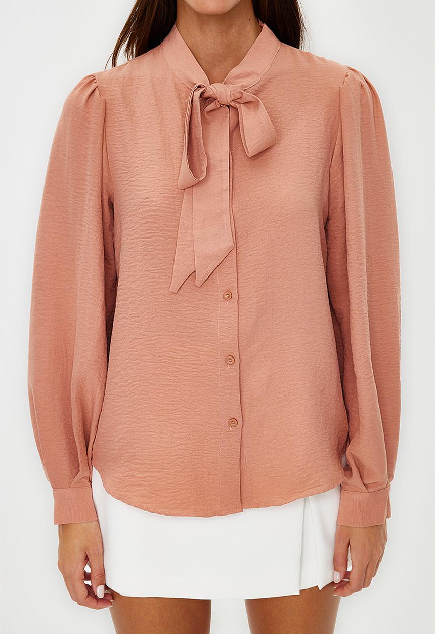 Trendyol - Scarf woven shirt - rose