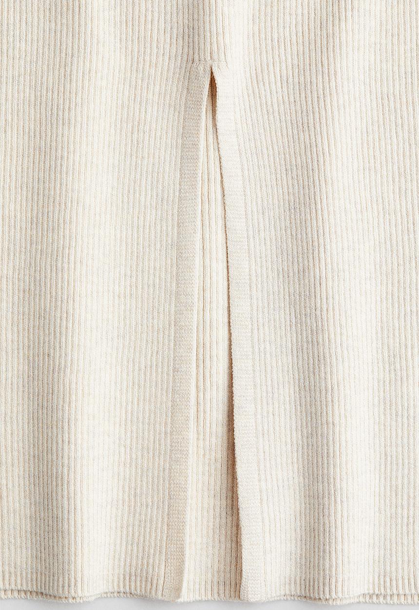 H&M - Rib-knit skirt - light beige