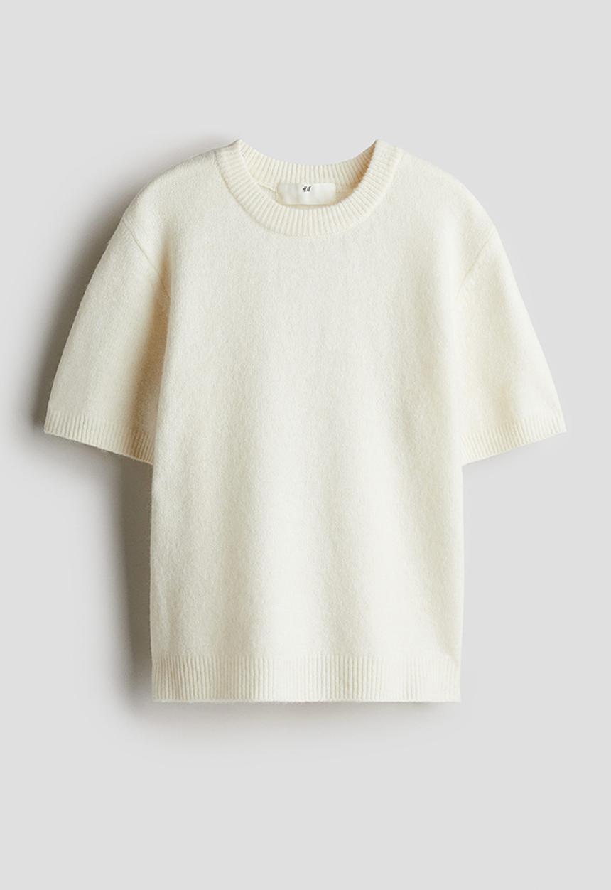 H&M - Brushed fine-knit top - white