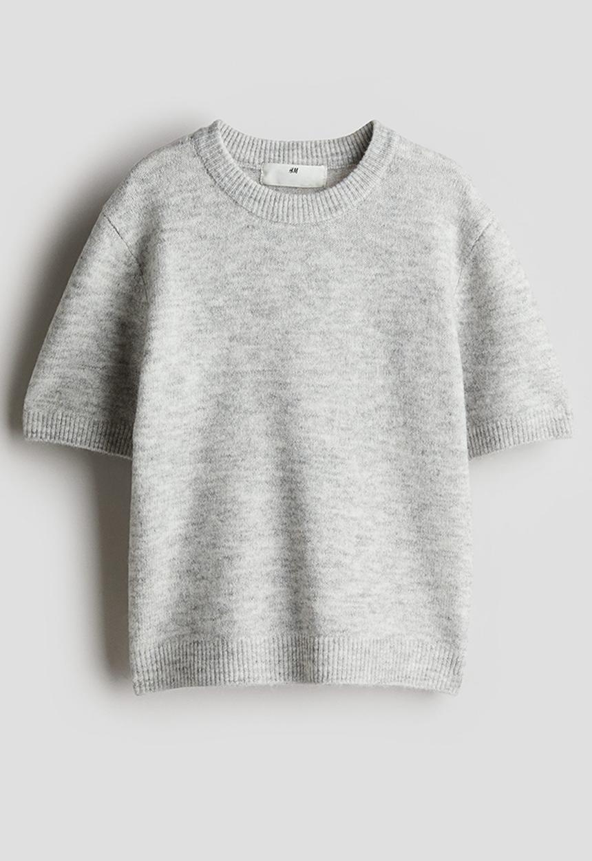 H&M - Brushed fine-knit top - grey marl