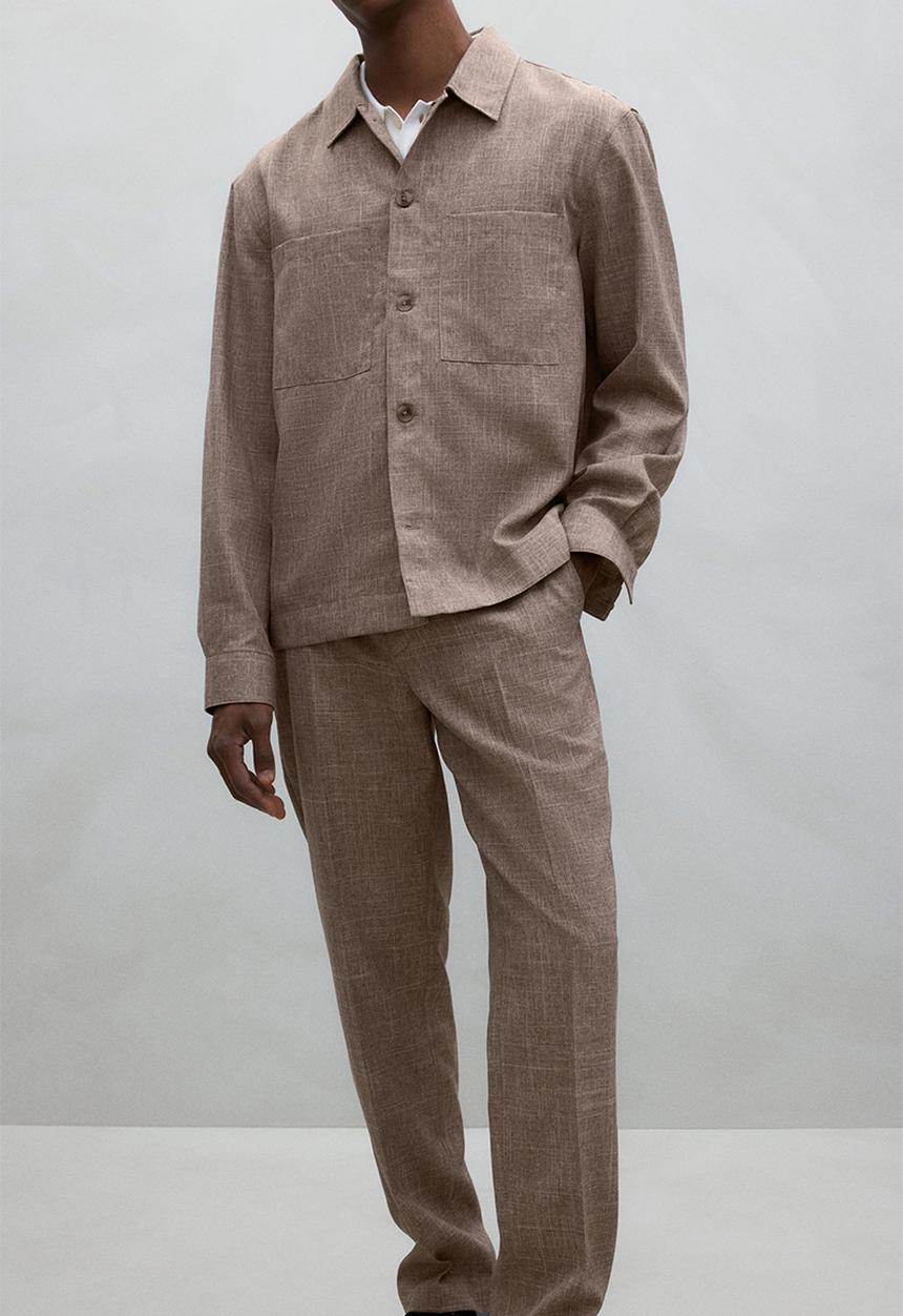 H&M - Regular fit suit trousers - beige marl 