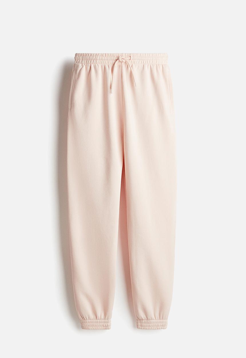 H&M - High-waisted joggers - light peach pink
