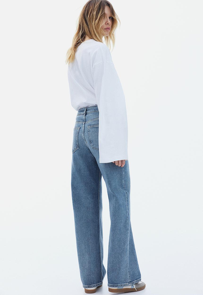 H&M - Wide high jeans - denim blue