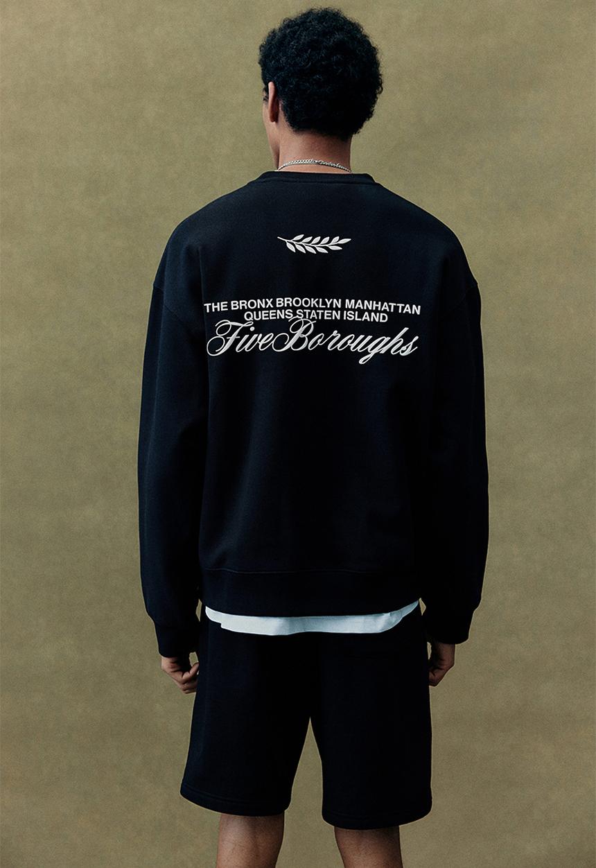 H&M - Loose fit printed sweatshirt -  black new york
