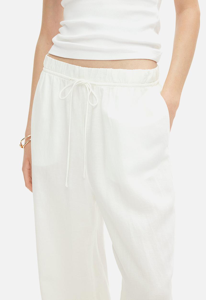 H&M - Linen-blend trousers - cream-white