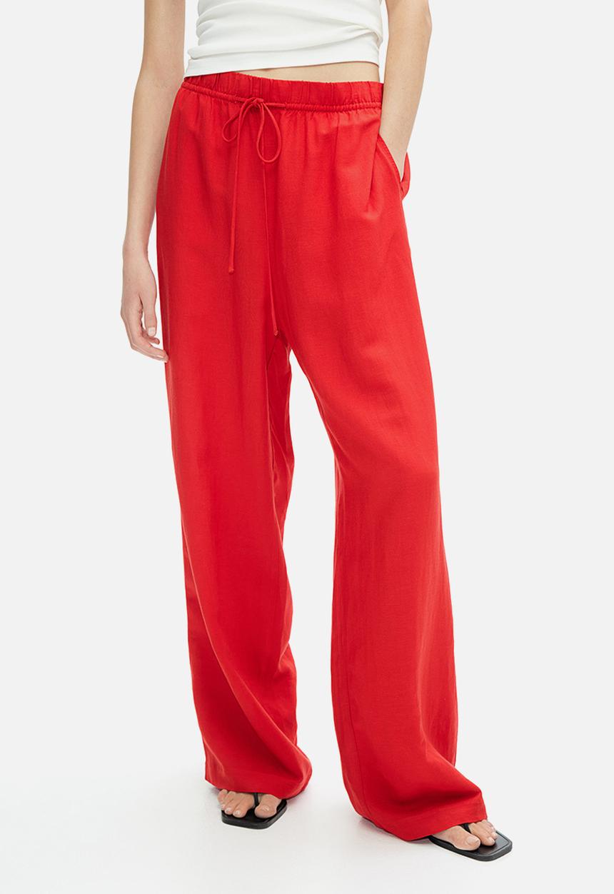 H&M - Linen-blend trousers - red