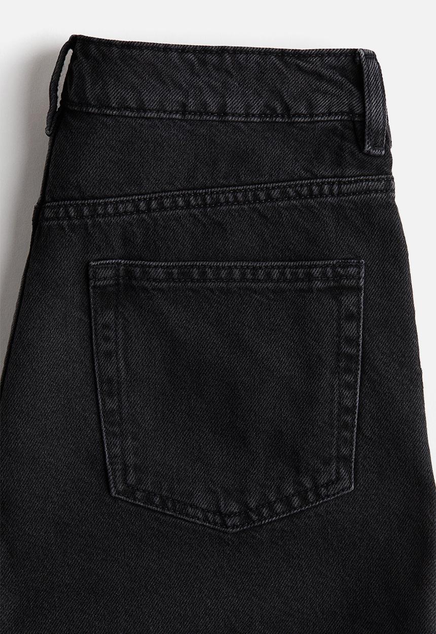 H&M - High denim shorts - black