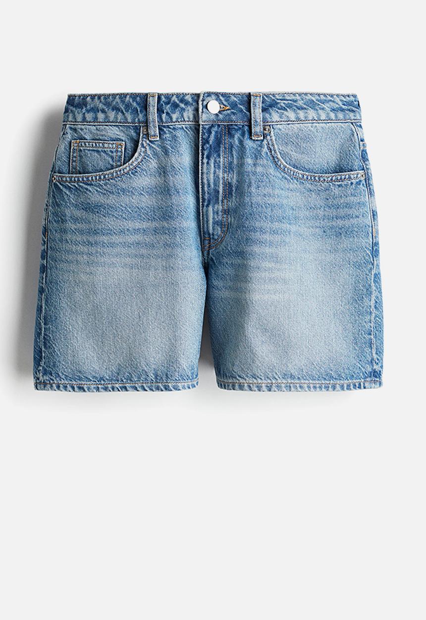 H&M - High denim shorts - light denim blue