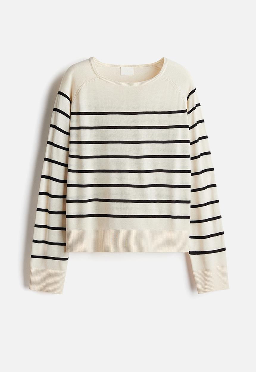 H&M - Fine-knit jumper - cream striped