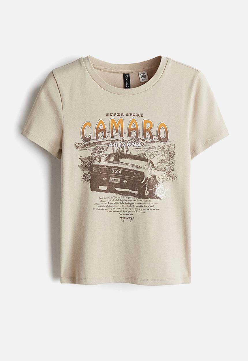 H&M - Printed t-shirt - light beige general motors