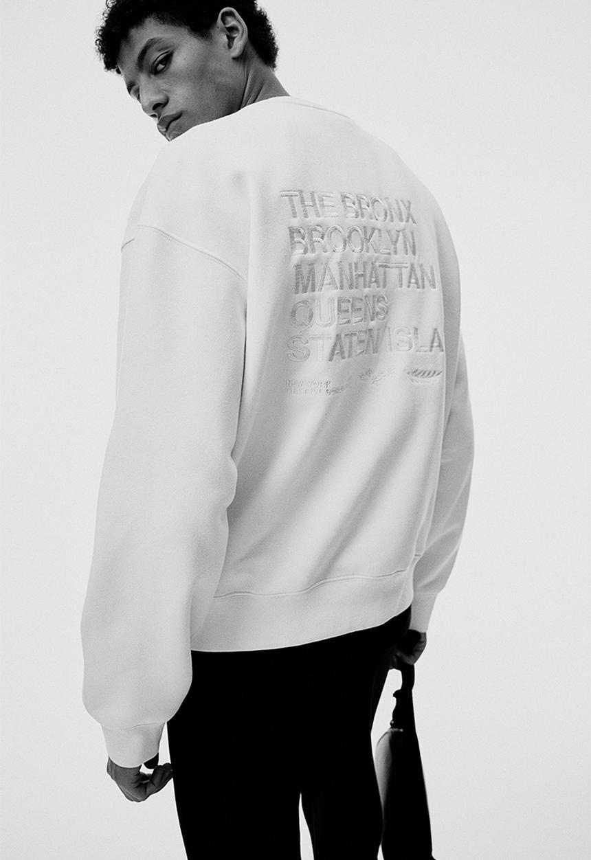 H&M - Loose fit printed sweatshirt - white new york