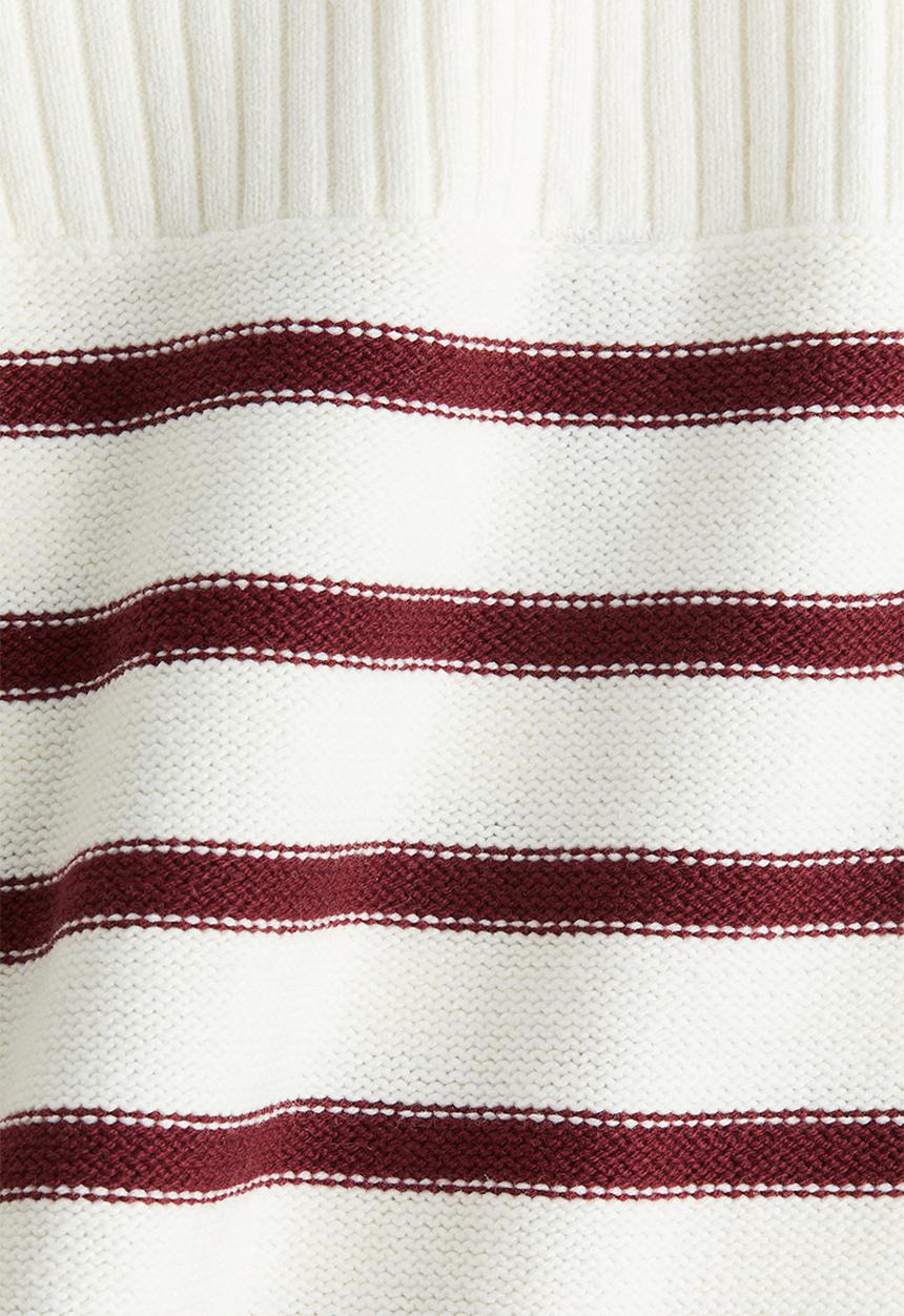 H&M - Purl-knit boat-neck jumper - cream striped