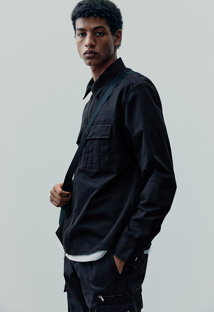 H&M - Regular fit twill overshirt - black