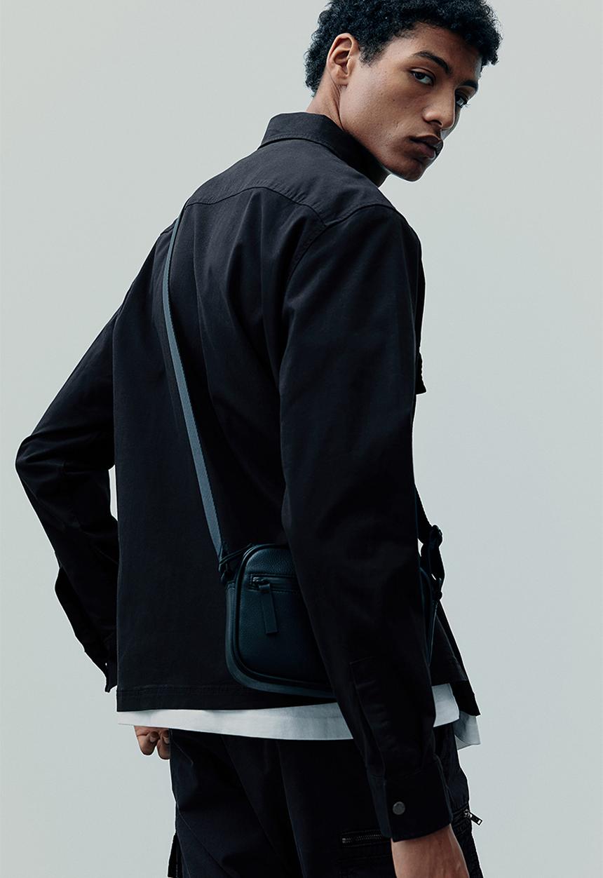 H&M - Regular fit twill overshirt - black