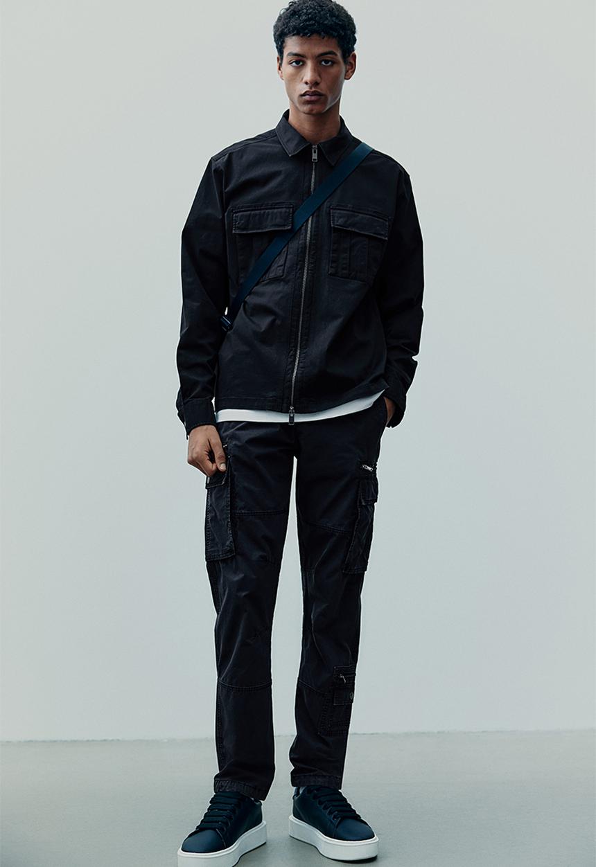 H&M - Regular fit twill overshirt - black