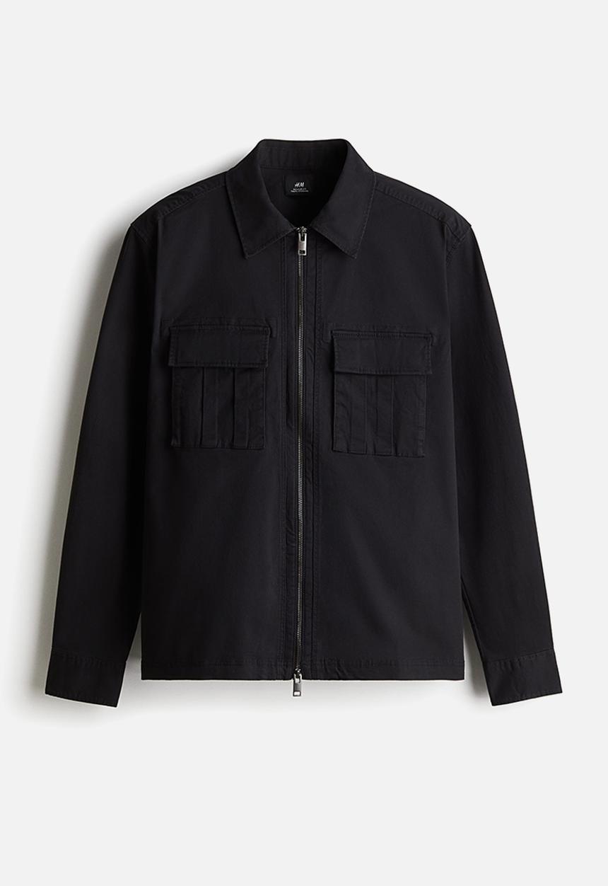 H&M - Regular fit twill overshirt - black
