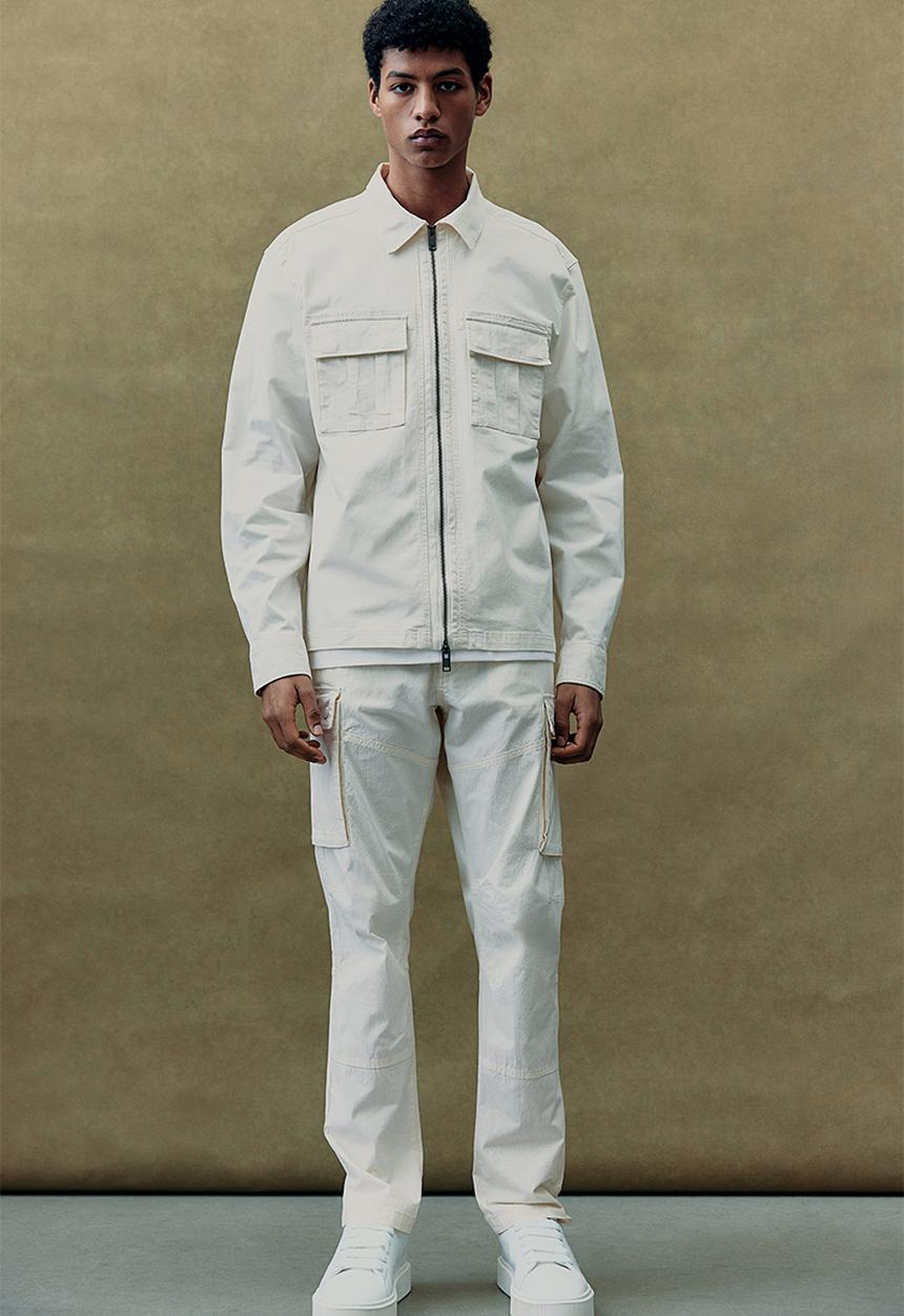 H&M - Regular fit twill overshirt - white