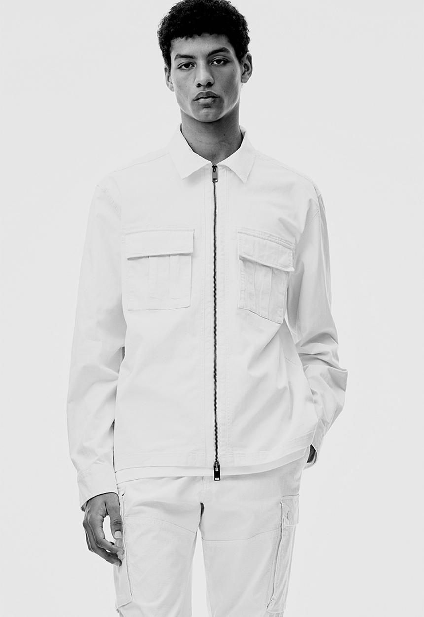 H&M - Regular fit twill overshirt - white