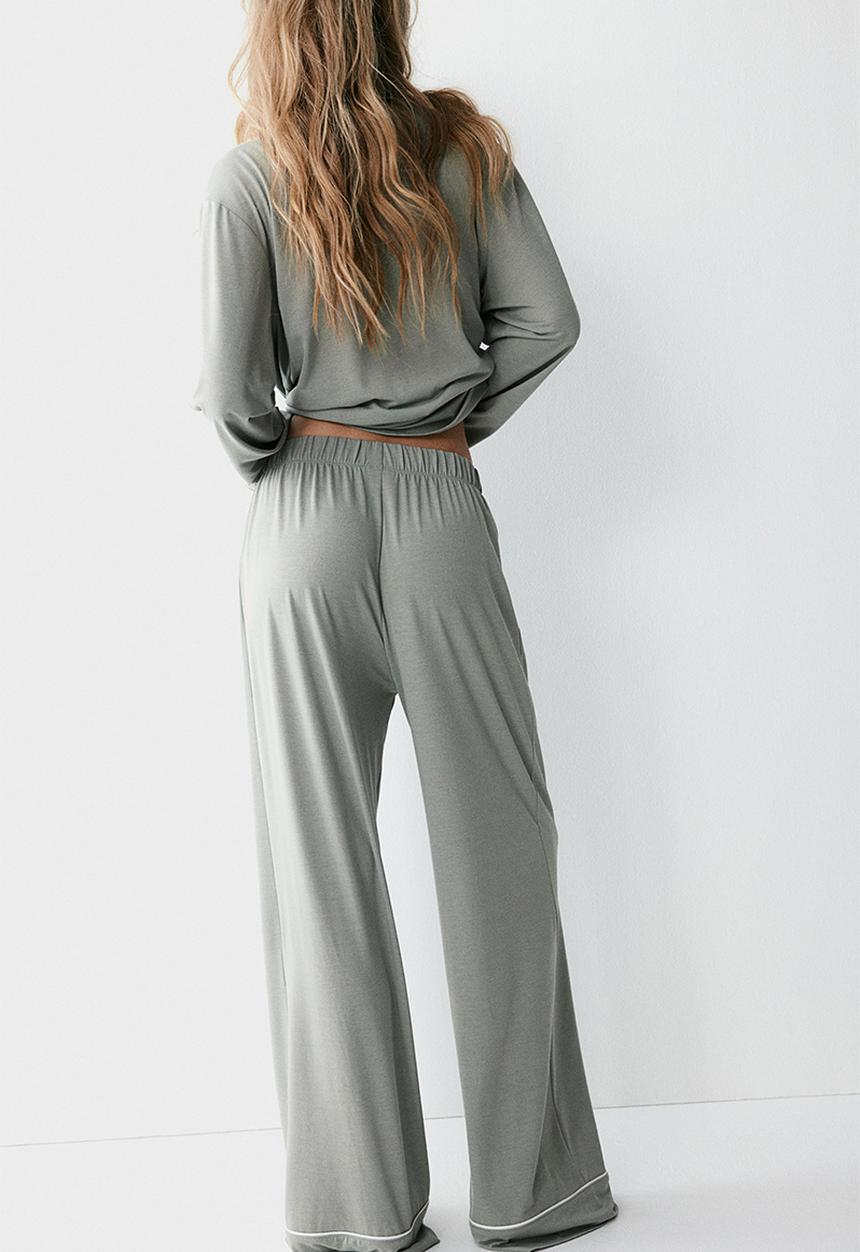 H&M - Viscose-blend pyjamas - light khaki green