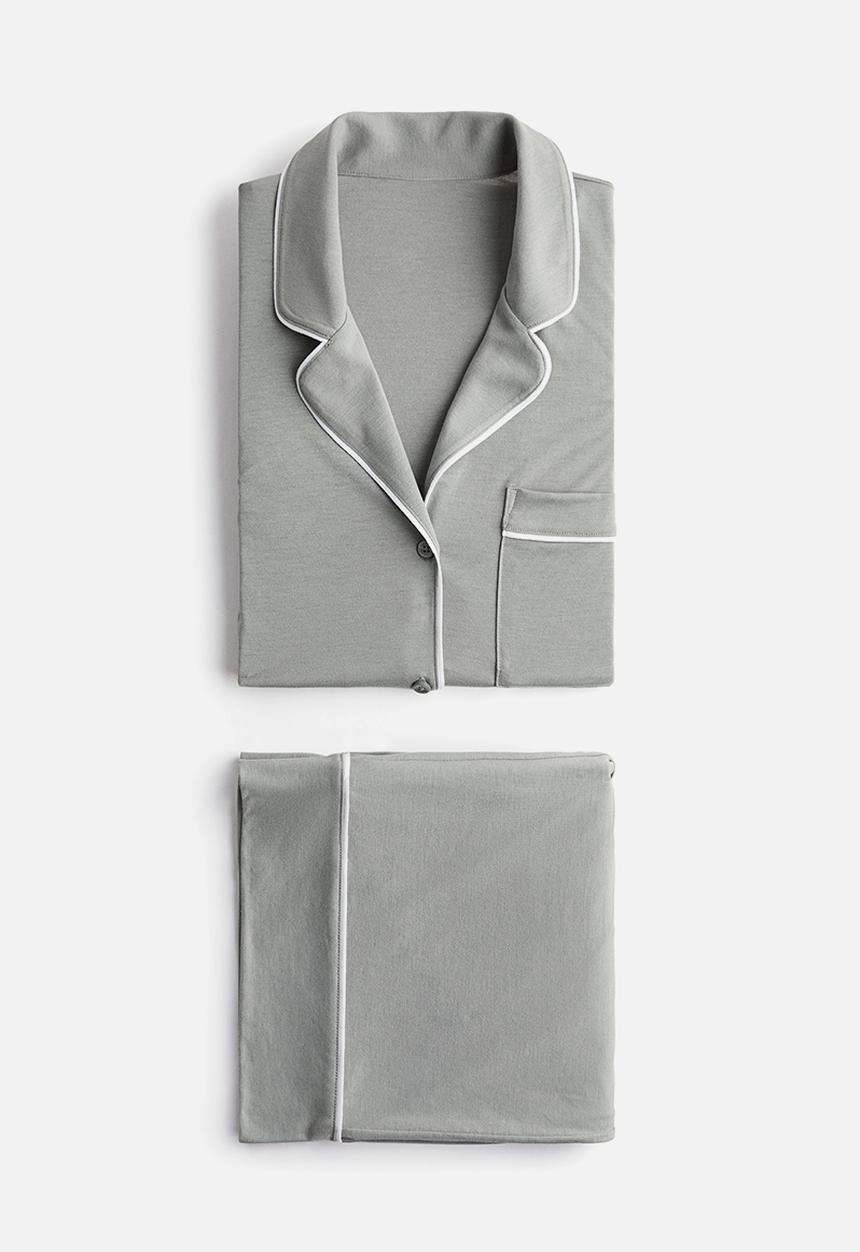 H&M - Viscose-blend pyjamas - light khaki green